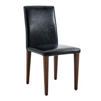 ESSZIMMERSTUHL mit PU-Bezug 90 cm Schwarz Nussbaumoptik 2er-Set - Schwarz, Metall (47/90/41.1cm) - Meubliv