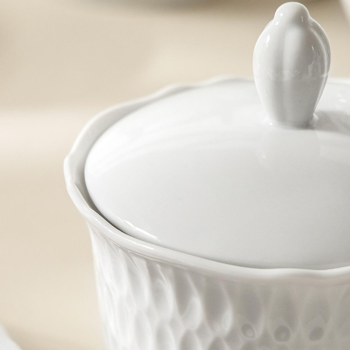 ZUCKERDOSE CMIELOW SOFIA aus Porzellan - Weiß, Keramik (8/12cm) - KONSIMO®