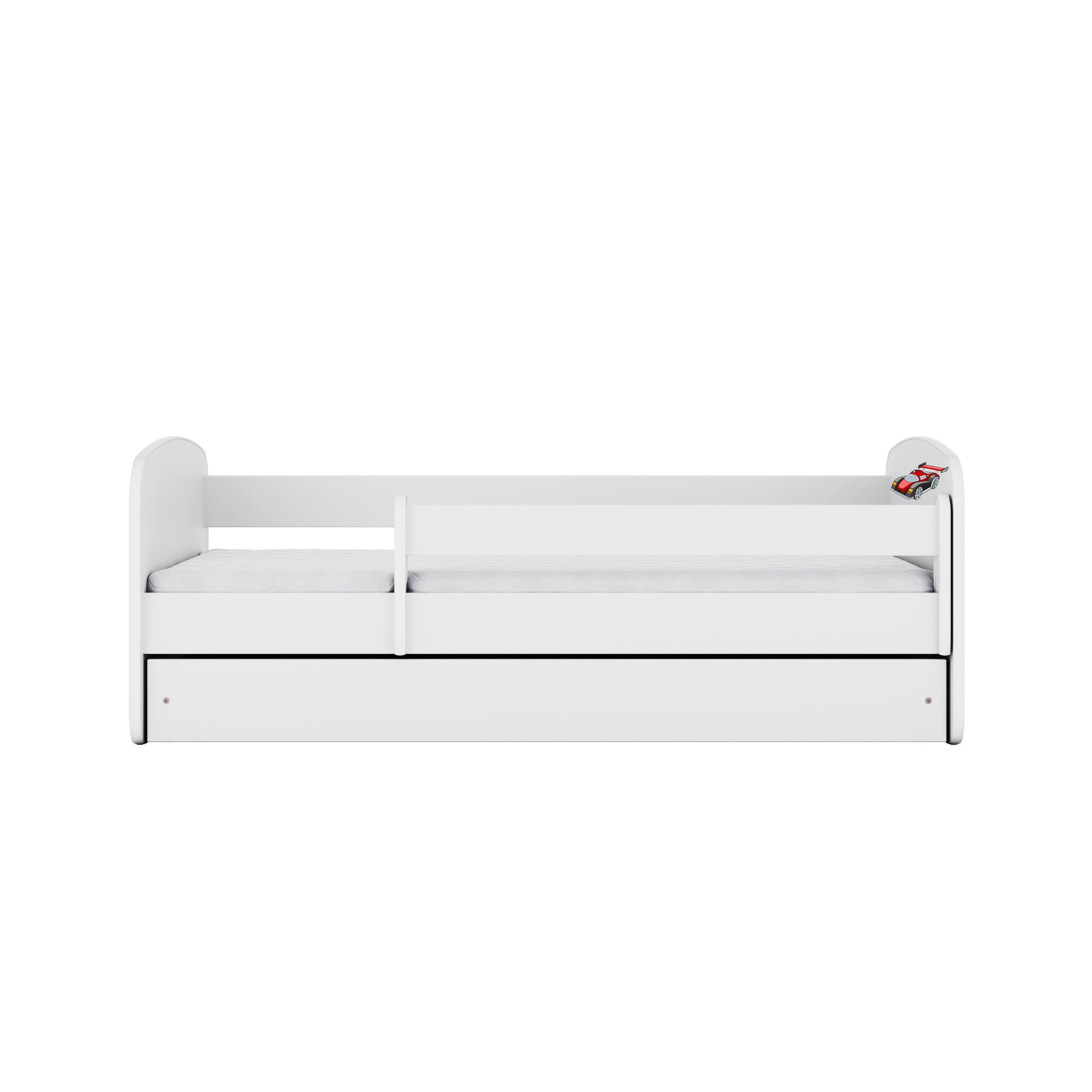 KINDERBETT Rennwagen mit Schublade 160/80 90/61/164 - Weiß, Holzwerkstoff (80/160cm) - RAUMHIRSCH FURNITURE