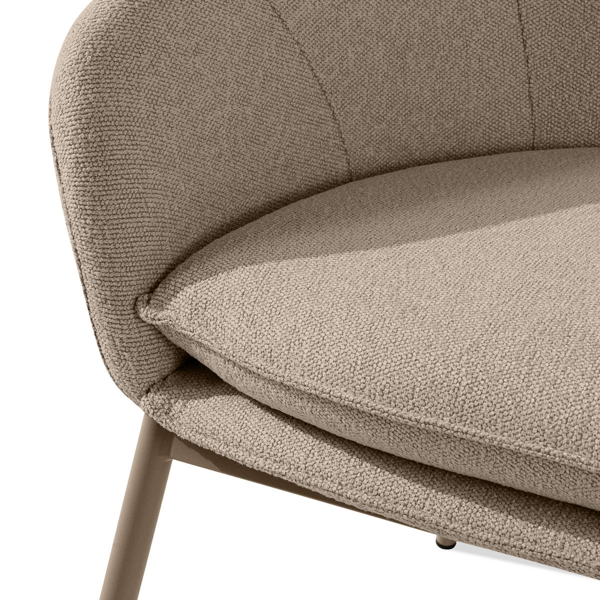 GARTENSOFA SOLIS Loungesofa, - Hellbraun, Textil/Metall (118/76/66cm) - KONSIMO®