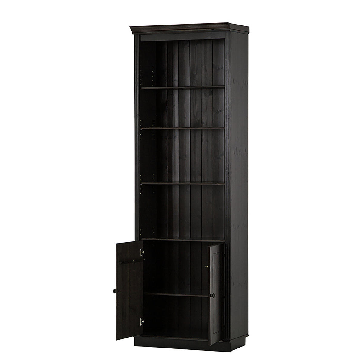 REGAL mit Türen - Kiefer massiv - Kieferfarben, Holz (74/223/37cm) - home24