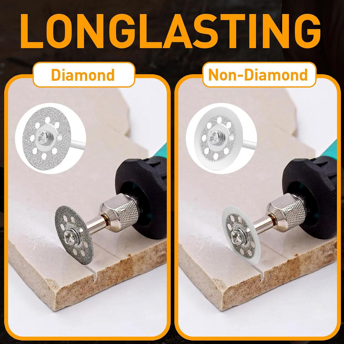 SÄGEBLATT – 22 mm, 20 Blätter, mit 4 Spannfuttern und einem Schraubendreher - Silberfarben, Metall (10/10/1cm) - DCA