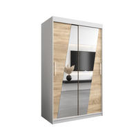 SCHWEBETÜRENSCHRANK 200/120/62 2-türig - Silberfarben/Weiß, Holz/Kunststoff (120/200/62cm) - Abiks Möbel