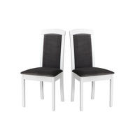 STUHL 2er Set Roma 8, weiß - Graphitfarben/Weiß, Holz (45/96/41cm) - Leaf Design