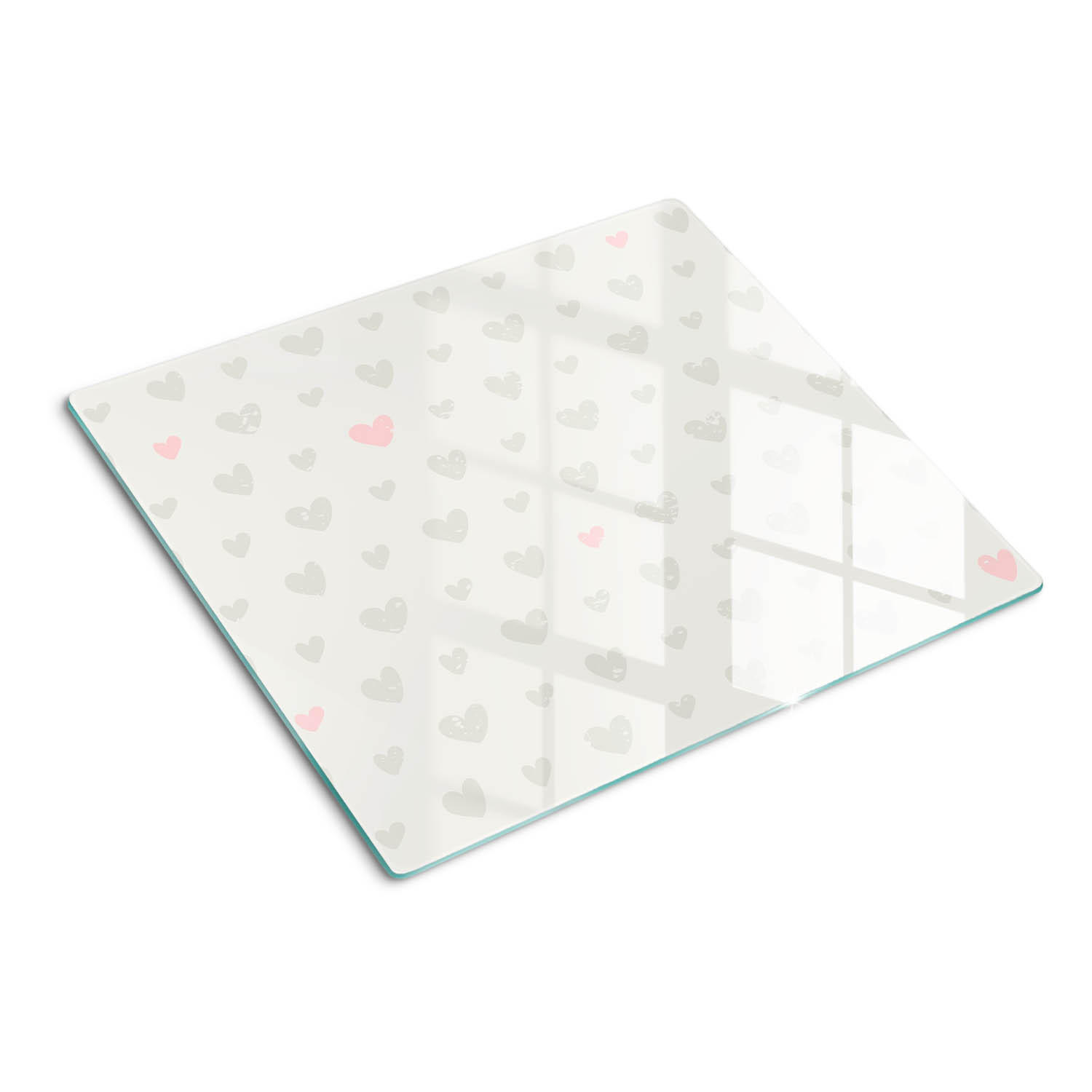 GLASPLATTE 60x52 cm Herzhintergrund - Grau, Glas (60/0.4/52cm) - TULUP