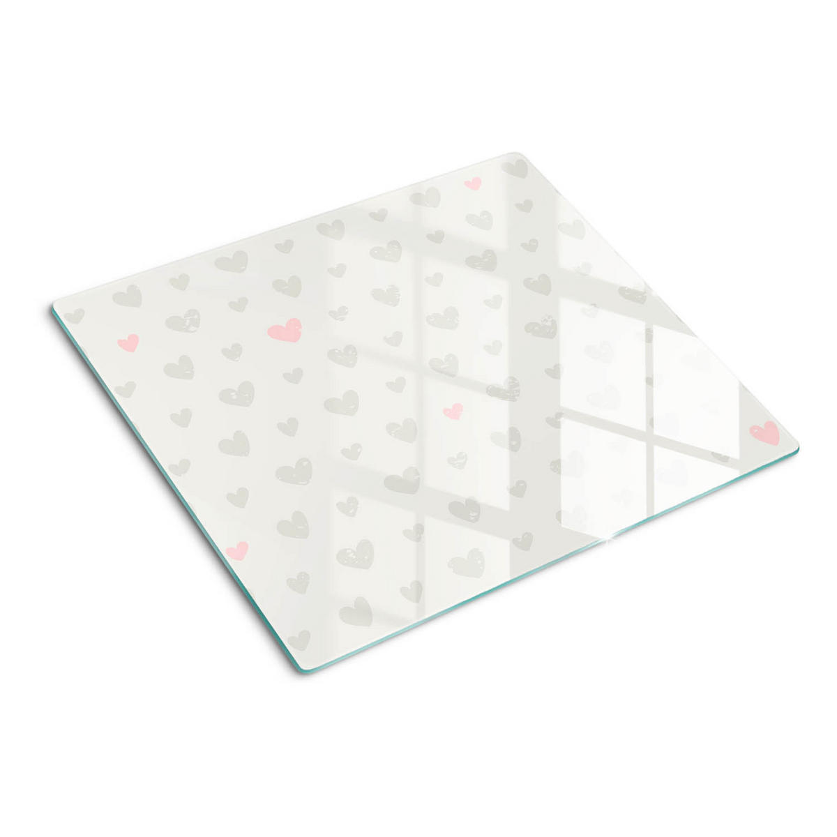 GLASPLATTE 60x52 cm Herzhintergrund - Grau, Glas (60/0.4/52cm) - TULUP