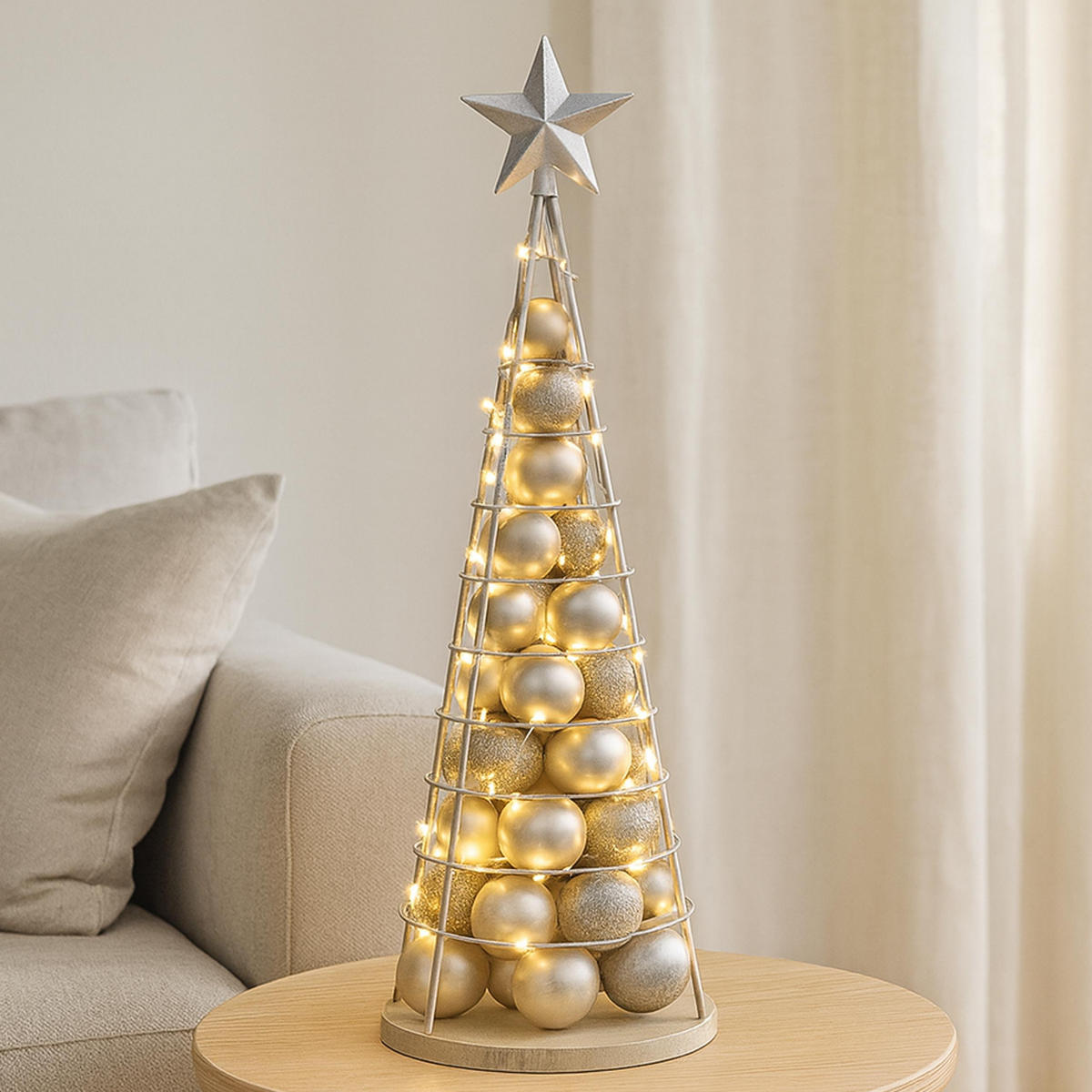 DEKO-BAUM Silber - Silberfarben, Metall (25/90cm) - MCW