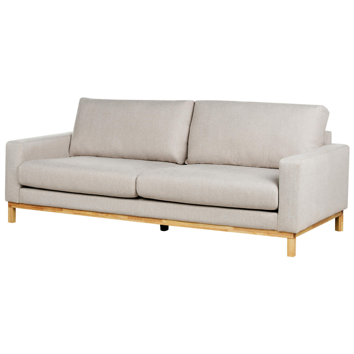 3-SITZER-SOFA beige/hellbraun Siggard - Hellbraun/Beige, Textil (217/84/92cm) - Beliani