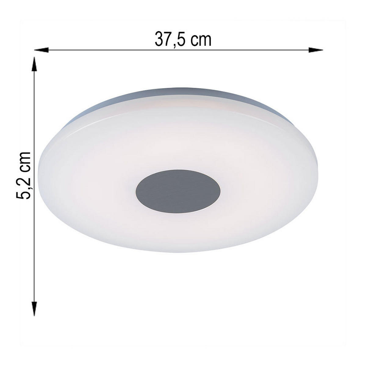 LED DECKENLEUCHTE Augustus Weiß Chrom - Weiß, Metall (37.5/37.5/5.2cm) - Globo Lighting