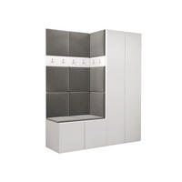 GARDEROBEN-SET Orion III - Weiß/Grau, Holzwerkstoff/Kunststoff (158/186/46cm) - MIRJAN24