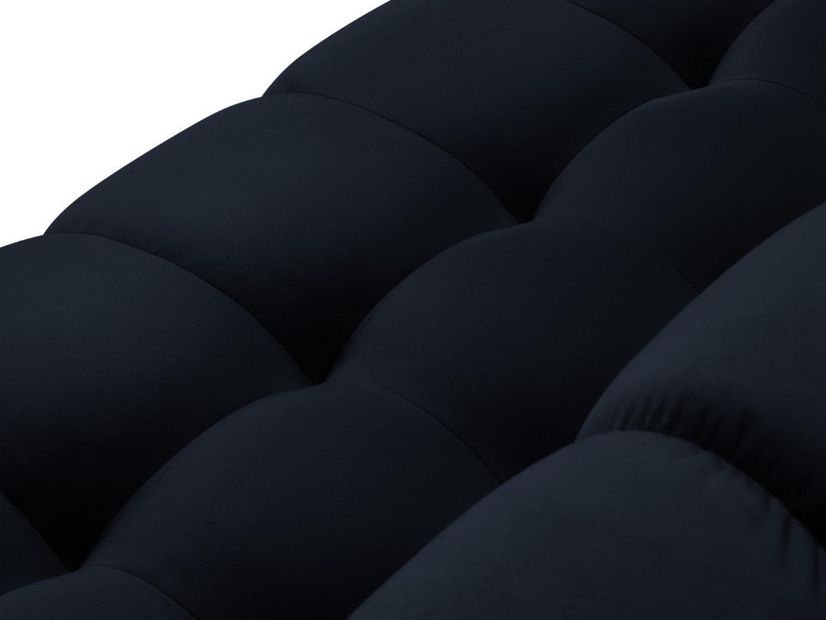 PANORAMASOFA Mamaia aus Samt dunkelblau 9 Sitzplätze - Dunkelblau, Textil (256/75/337cm) - Micadoni