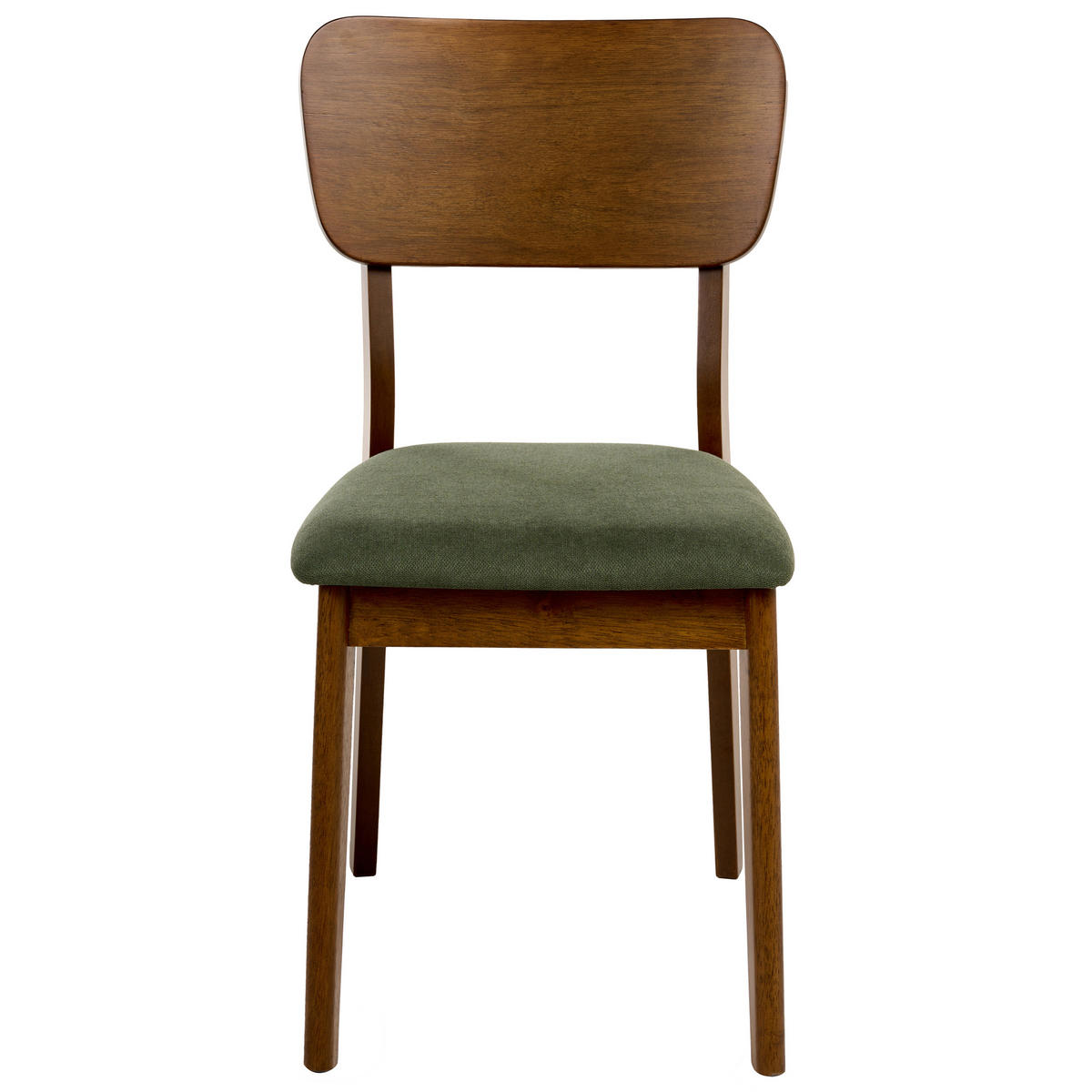 ESSZIMMERSTUHL 2er-Set Dunkelbraun Minier - Dunkelbraun/Grün, Holz (46/85/51cm) - Beliani