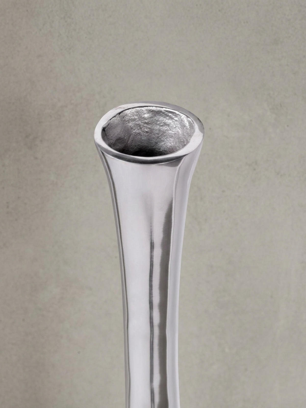 VASE Aluminium Modern Stil Modell BOTTLE S Silber mit einer Öffnung - Silberfarben, Metall (100cm) - KADIMA DESIGN