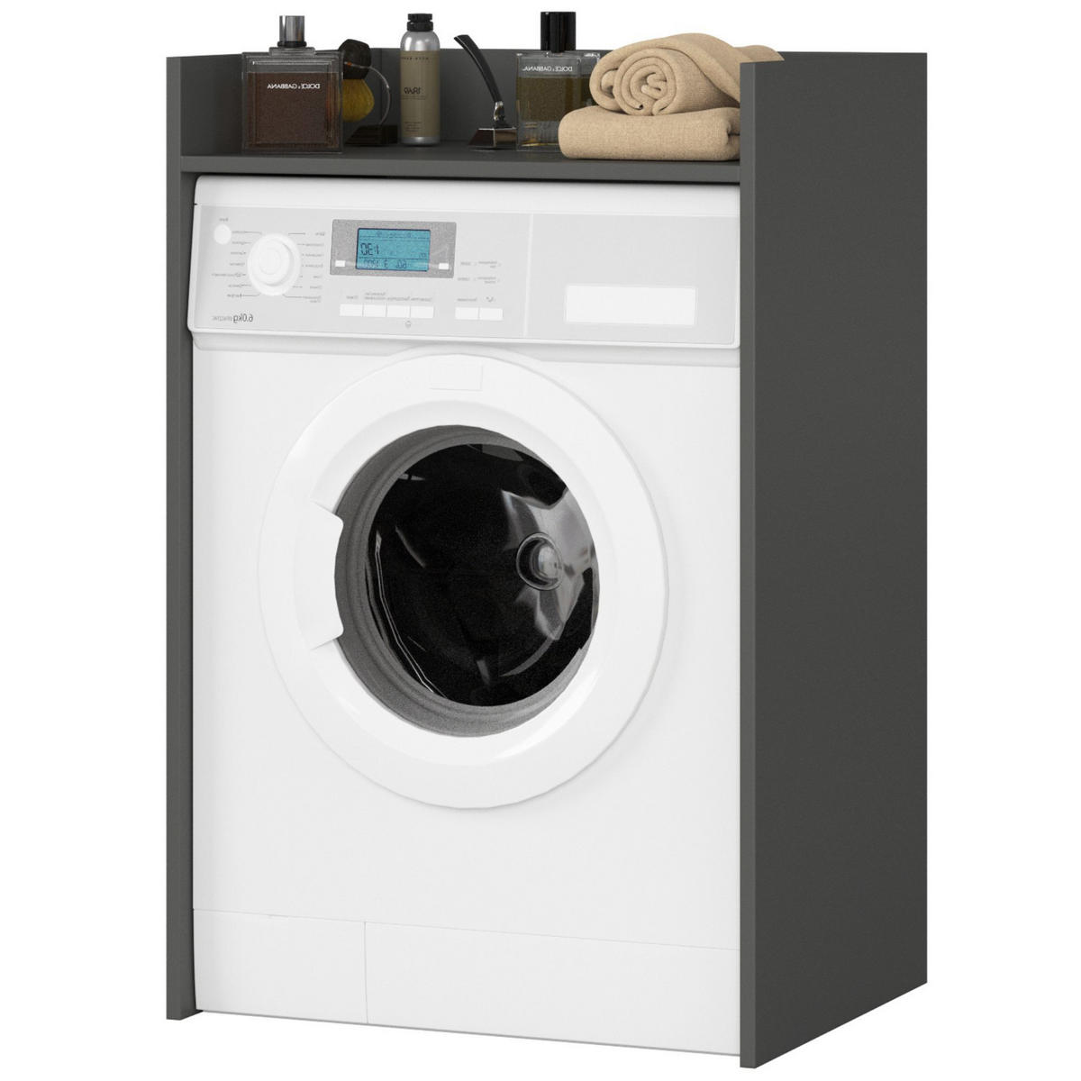 WASCHMASCHINENSCHRANK FIN Graphitgrau 50x64x98 cm - Graphitfarben, Holzwerkstoff (64/98/50cm) - Akord