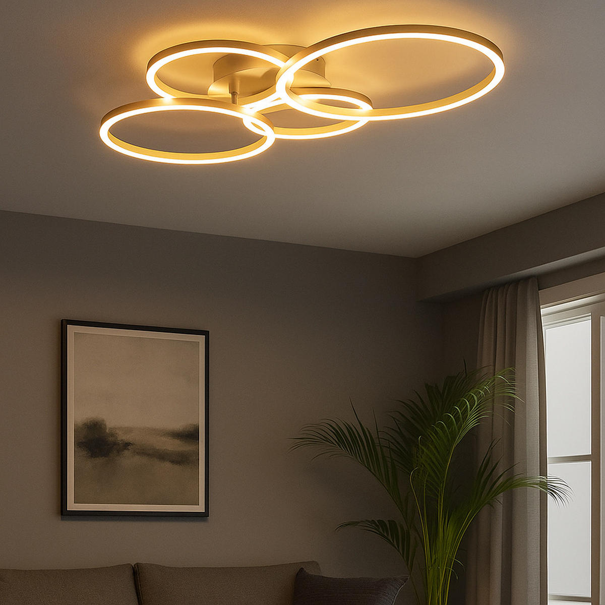 LED DECKENLEUCHTE Metall Silber - Silberfarben, Metall (65.5/40.6/7.5cm) - Globo Lighting