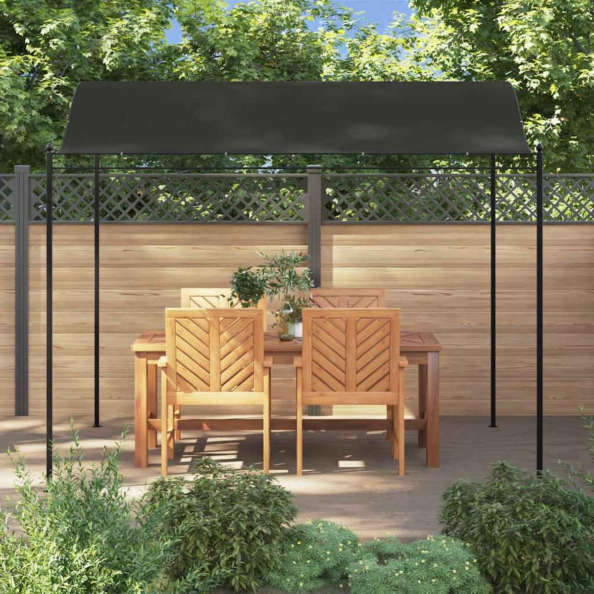 PAVILLON 3/2,4 M Anthrazit - Anthrazit, Metall (240/255/300cm) - vidaXL