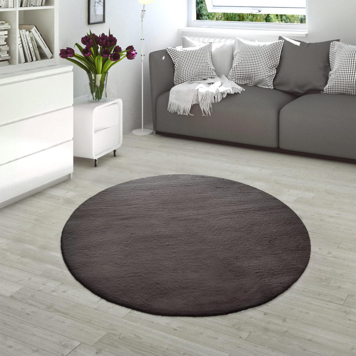 HOCHFLORTEPPICH 200/200 cm Rabbit 780 - Dunkelgrau, Kunststoff (200/200cm) - Paco Home