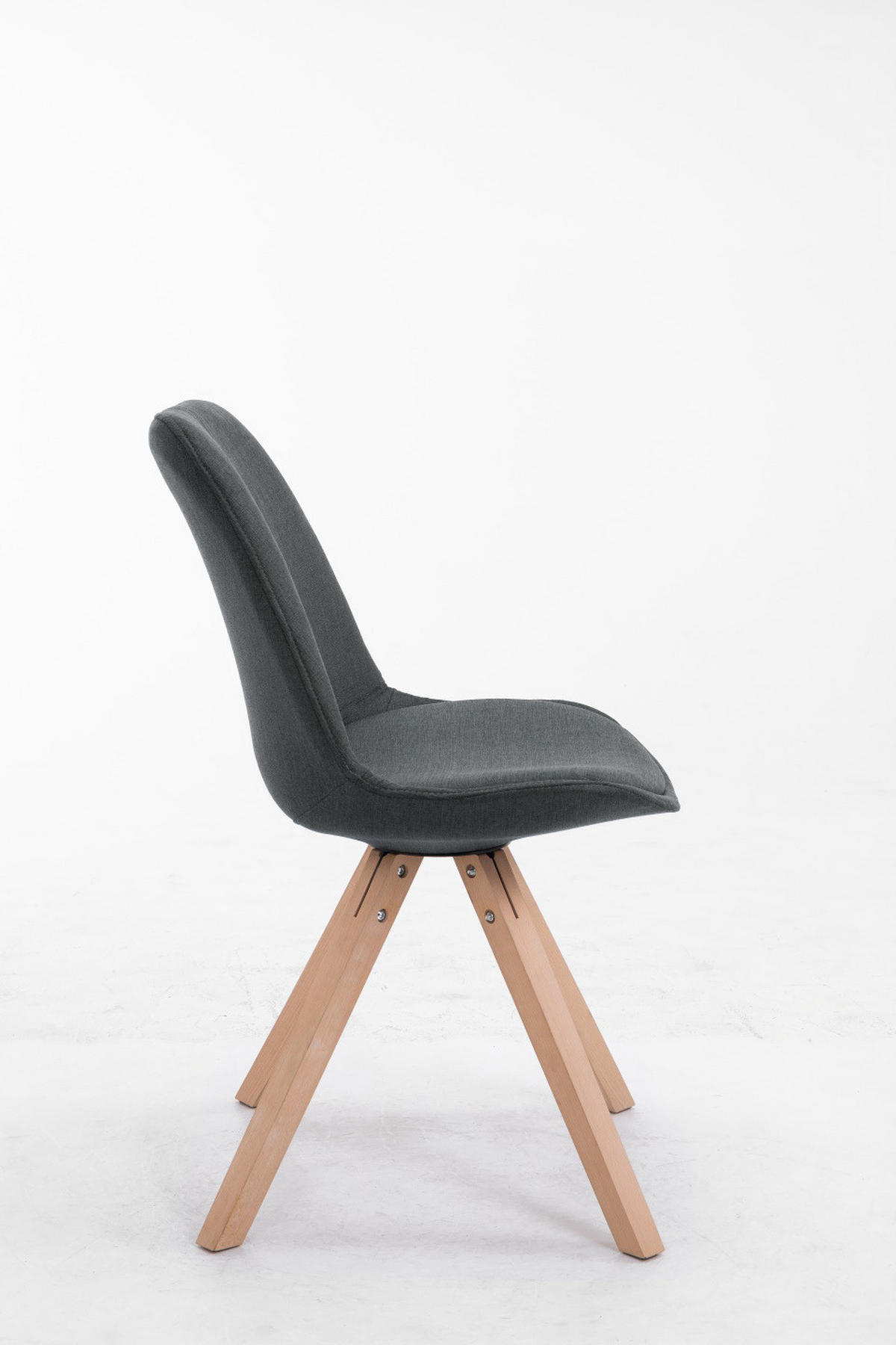 BESUCHERSTUHL Toulon Stoff, Gestell Buchenholz Natura Square Dunkelgrau - Dunkelgrau/Naturfarben, Holz/Buchenholz (48/83/56cm) - TPFLiving