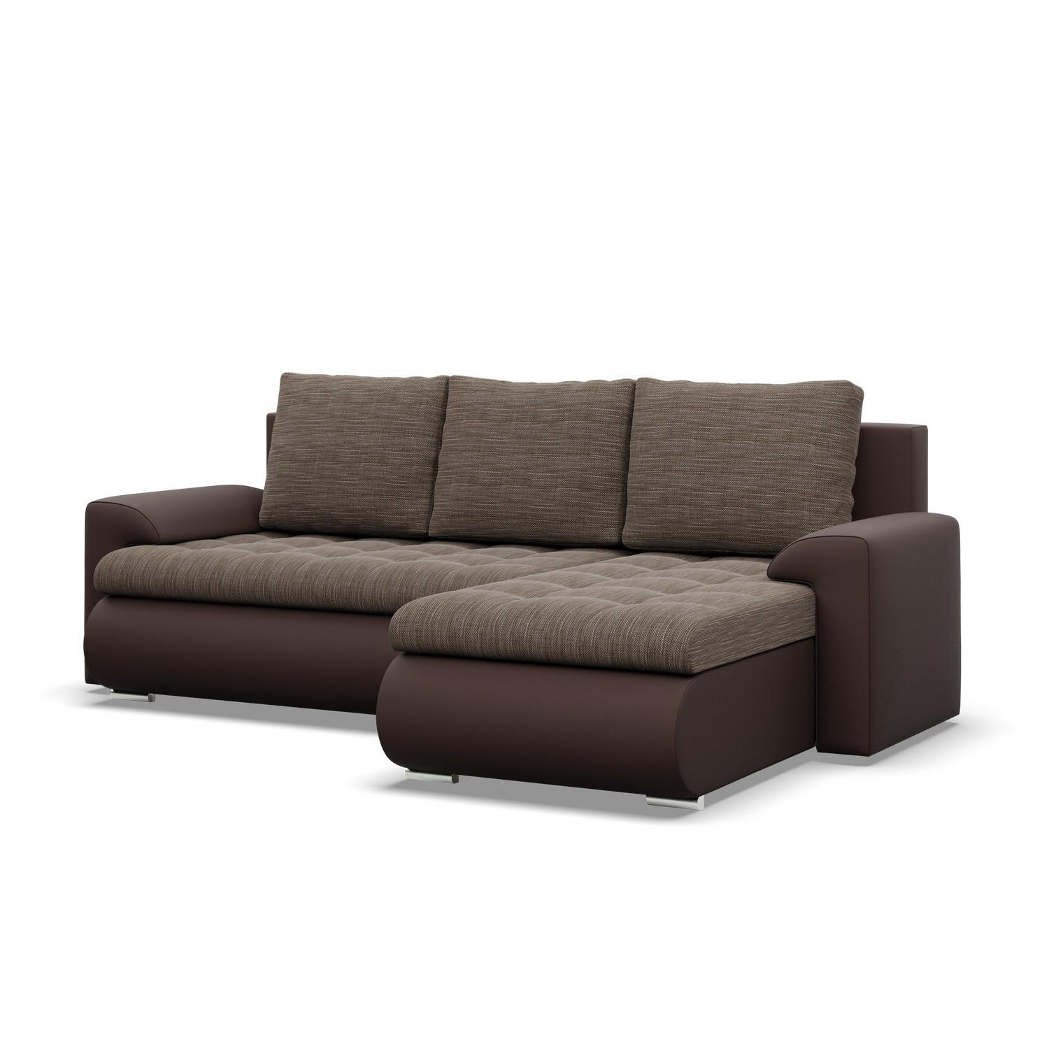 ECKSOFA RECHTS MIT SCHLAFFUNKTION FORESTA, Braun + Braun - Braun, Textil (230/159cm) - Mebligo