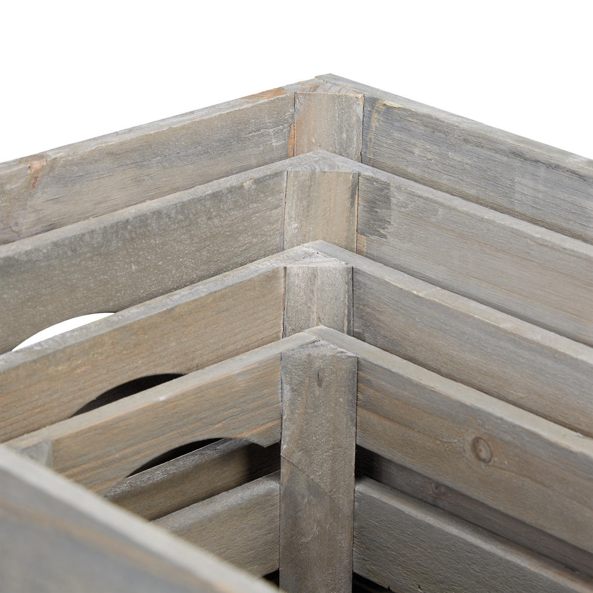 4ER Shabby-Kiste - Grau, Holz (50/25/31cm) - Relaxdays