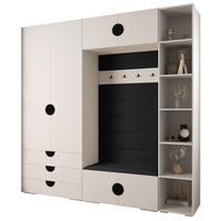 GARDEROBEN-SET 236,7/240/47 - Schwarz/Weiß, Holz/Kunststoff (240/236.7/47cm) - Abiks Möbel