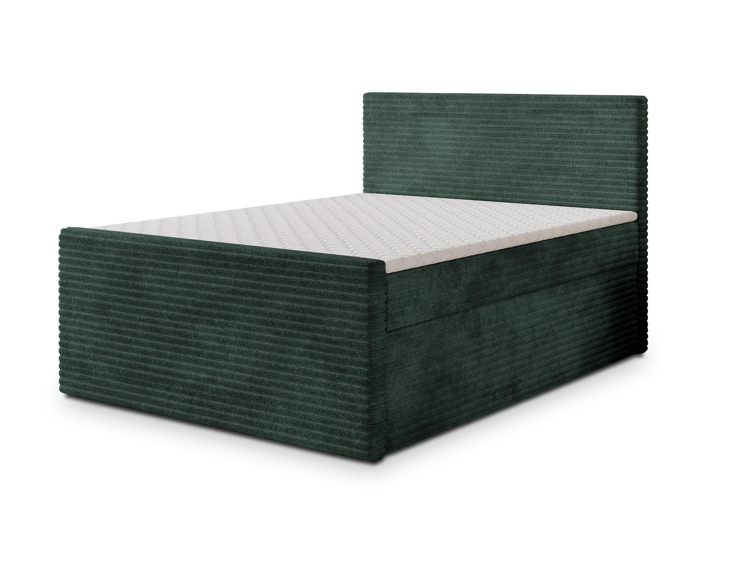 BOXBETT NOLEN 160x200 cm mit Matratze und Topper - Grün - Grün, Holz (160/200cm) - MASSENO