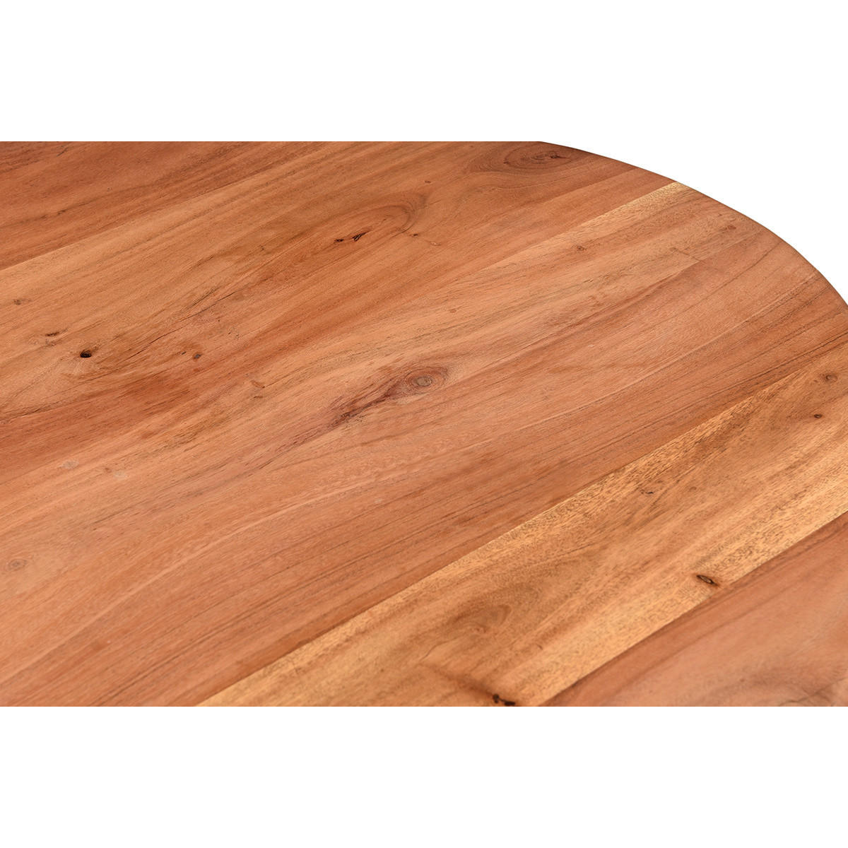 ESSTISCH Oval Massives Akazienholz Metall B160 cm OBALI - Dunkelbraun, Holz (160/90/76cm) - Miliboo