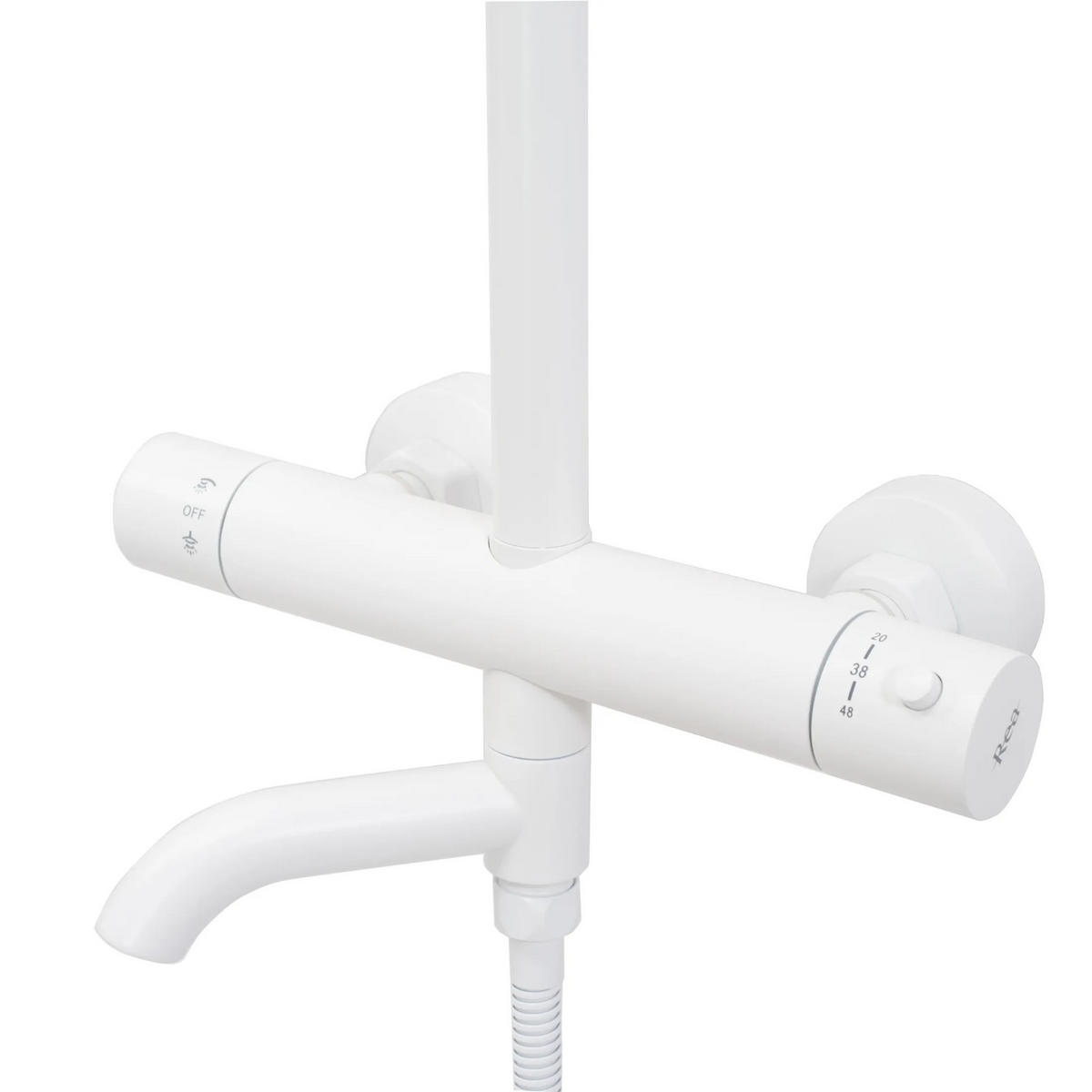 THERMOSTAT Duschset Rea Lungo White Matt Matt - Weiß, Metall (26.5/117/45cm) - REA