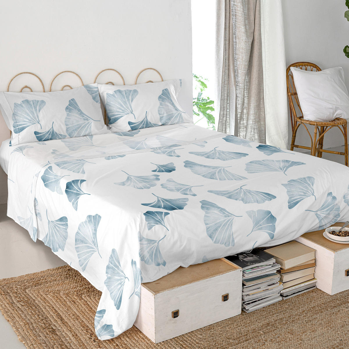 OBERBETTLAKEN ginkgo 240x270 cm mehrfarbig - Multicolor, Textil (240/270cm) - Happy Friday