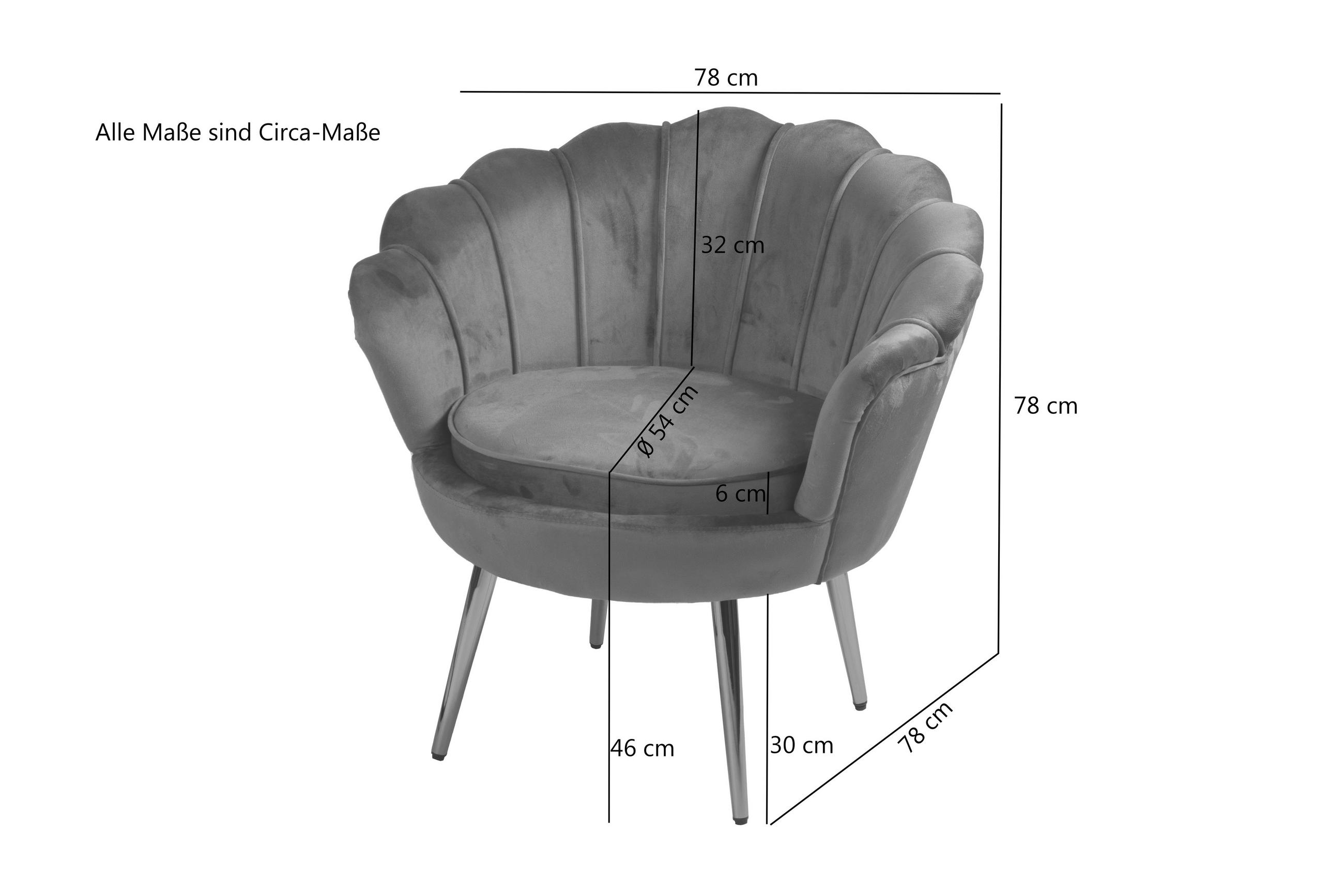SESSEL BIGCHAIR - Anthrazit/Goldfarben, Textil/Metall (70/78/52cm) - SAM