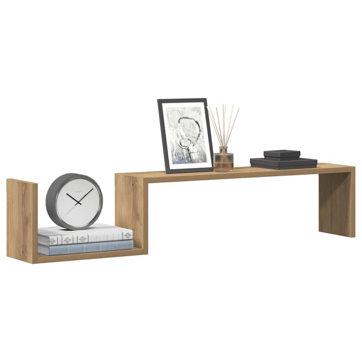 WANDREGALESET 2-tlg. 100/15/20 cm aus Holzwerkstoff Artisan-Eiche Dekor - Eiche Artisan, Holz (100/20/15cm) - vidaXL