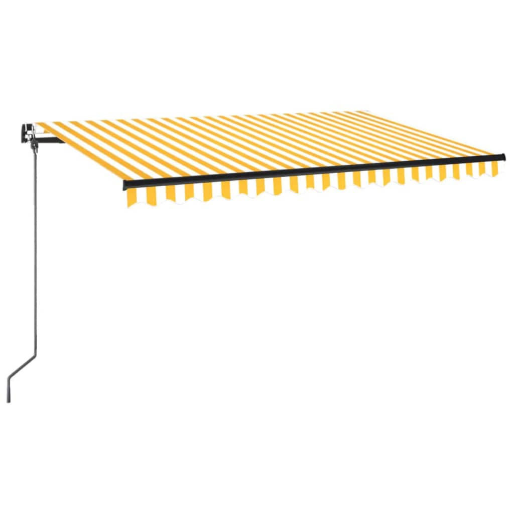 MARKISE Manuell Einziehbar 450x350 cm Gelb und Weiß - Gelb, Metall (450/1/450cm) - furnicato