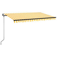 MARKISE Manuell Einziehbar 450x350 cm Gelb und Weiß - Gelb, Metall (450/1/450cm) - furnicato