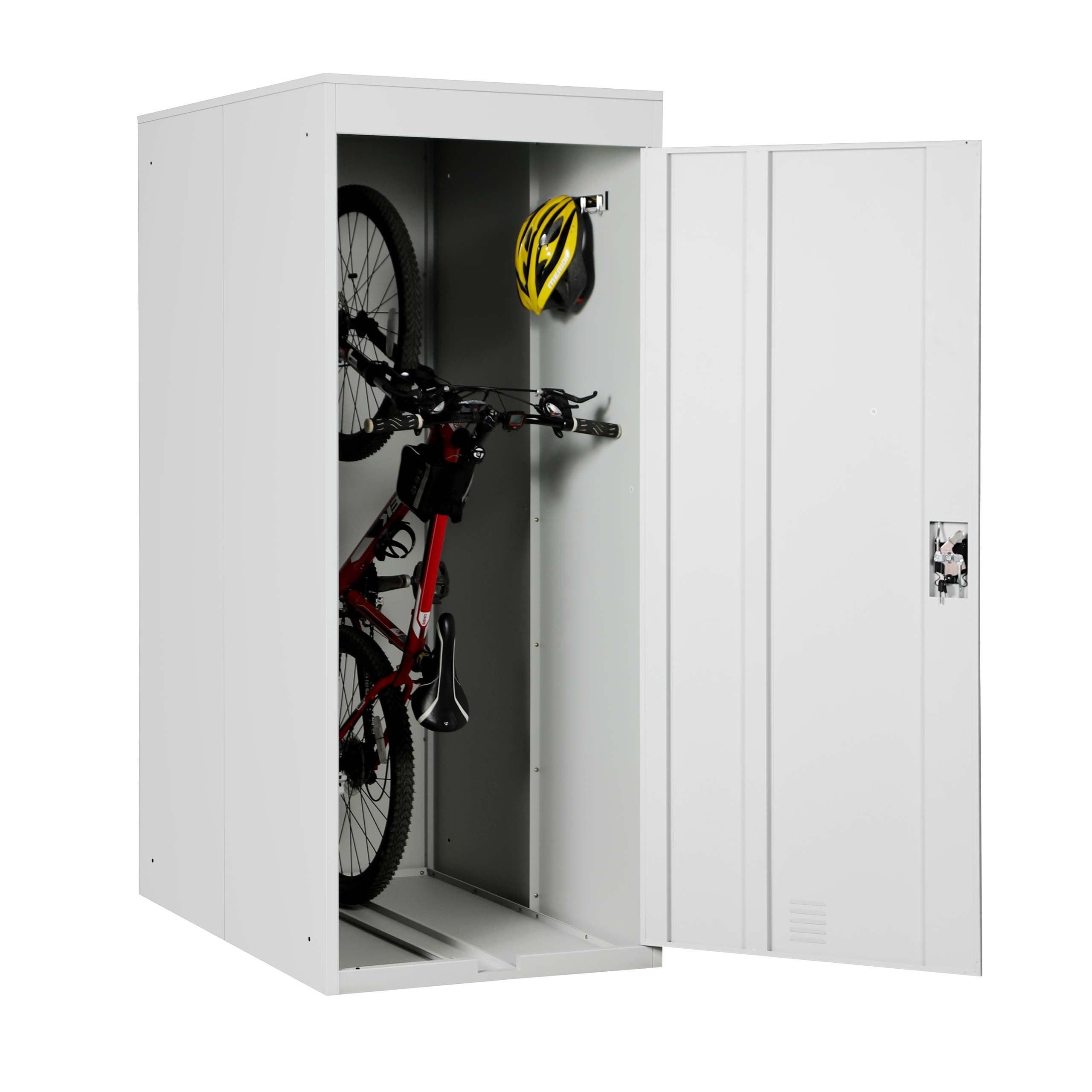 FAHRRADGARAGE 192x79x122cm Hellgrau - Hellgrau, Metall (79/192/122cm) - PROREGAL