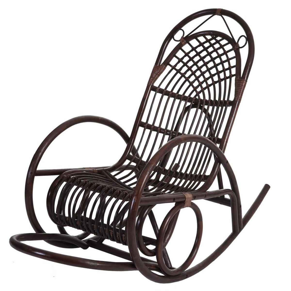 SCHAUKELSTUHL Braun, Cremeweiß - Braun/Weiß, Holz (58/110/139cm) - MCW