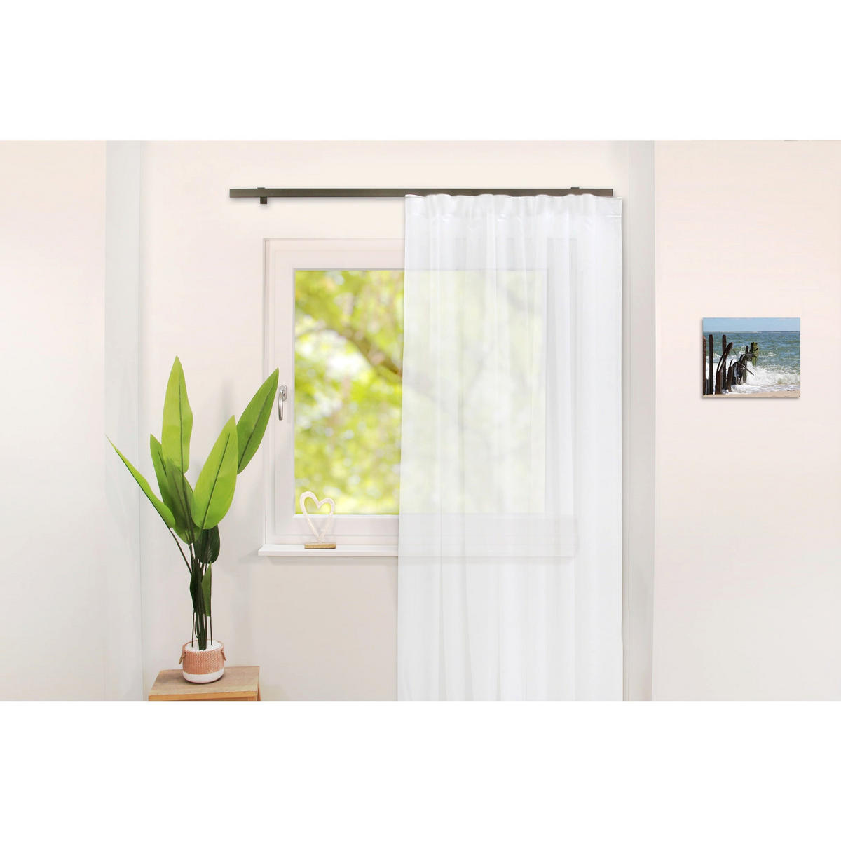 GARDINENSCHIENE Innenlauf auf Maß 1-lauf Loft Deckenmontage 480cm - Alufarben, Metall (480cm) - Deco-Raum