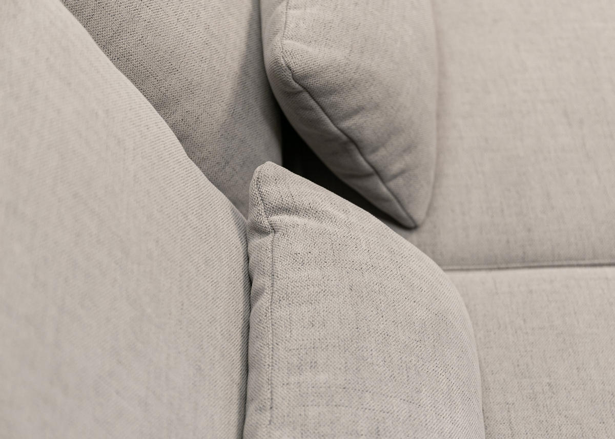 ECKSOFA Carnos Chenille-Bezug in Grau - Grau, Textil (264/162cm) - Selsey