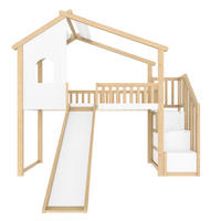 HAUSBETT 90/200 cm Natur, Weiß - Ahornfarben/Weiß, Holz - Raumix