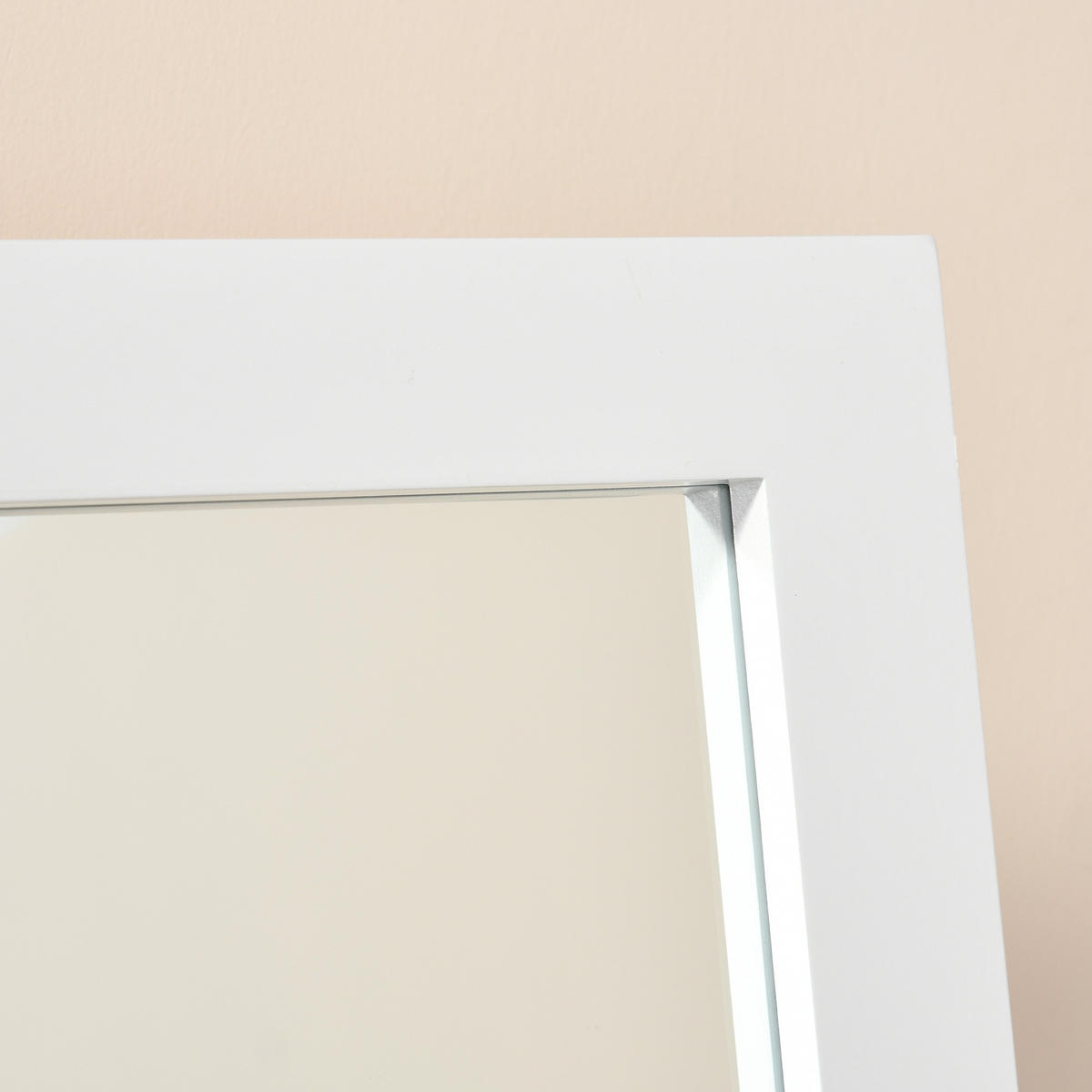 STANDSPIEGEL Erhöhte Füße Ganzkörperspiegel Schminkspiegel Pflegeleicht MDF - Weiß, Glas (46/148/47cm) - HOMCOM