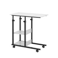 STUBENTISCH Liam Weiß 89 x 40 cm mit Rollen - Schwarz/Weiß, Holzwerkstoff (40/89/80cm) - Vicco