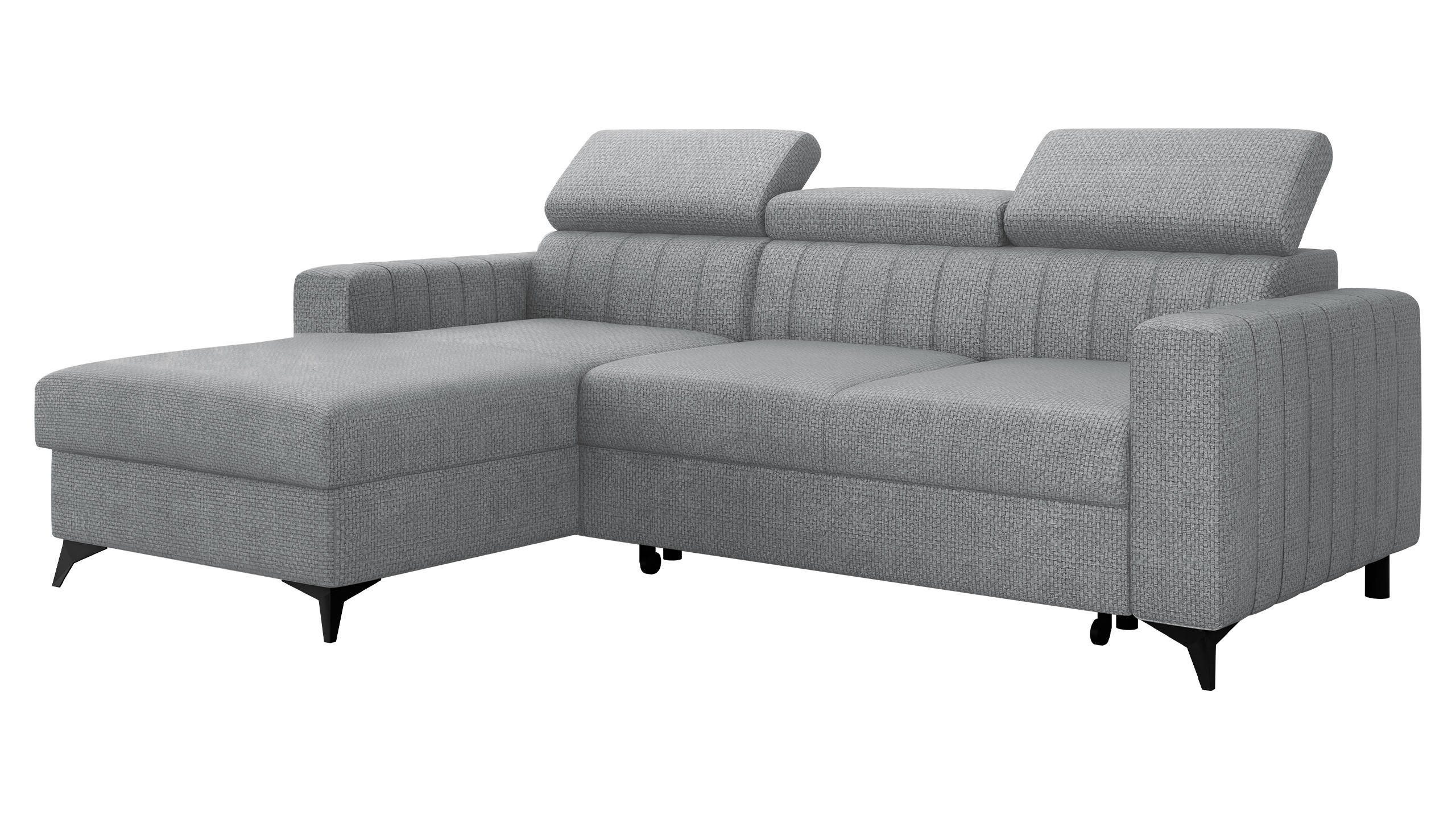 ECKSOFA Milano, Seite: Links LC+2R - Dunkelgrau/Schwarz, Holz/Textil (236/172cm) - MIRJAN24