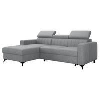 ECKSOFA Milano, Seite: Links LC+2R - Dunkelgrau/Schwarz, Holz/Textil (236/172cm) - MIRJAN24