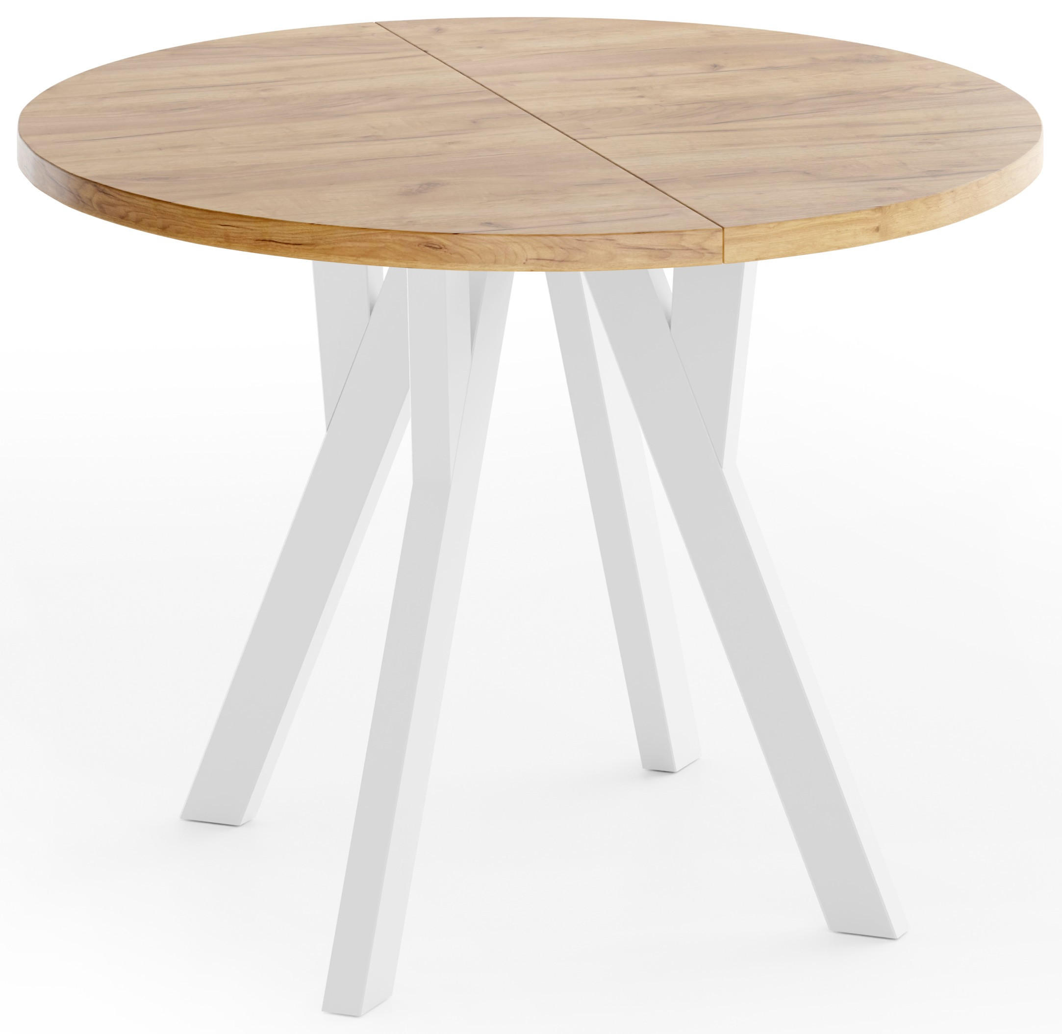 ESSTISCH Vero rund ausziehbar verlängerbar, Eiche Braun 80-130/80/77 cm - Eiche Wotan/Braun, Holz/Holzwerkstoff (80/130/76.5cm) - WFL GROUP