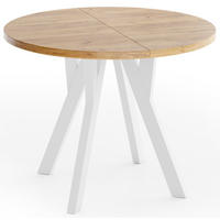 ESSTISCH Vero rund ausziehbar verlängerbar, Eiche Braun 80-130/80/77 cm - Eiche Wotan/Braun, Holz/Holzwerkstoff (80/130/76.5cm) - WFL GROUP