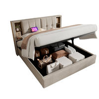 POLSTERBETT 140/200 cm Natur mit Stauraum, Matratze und USB-/Type-C-Anschlüssen - Naturfarben, Textil (140/200cm) - Flora Grace