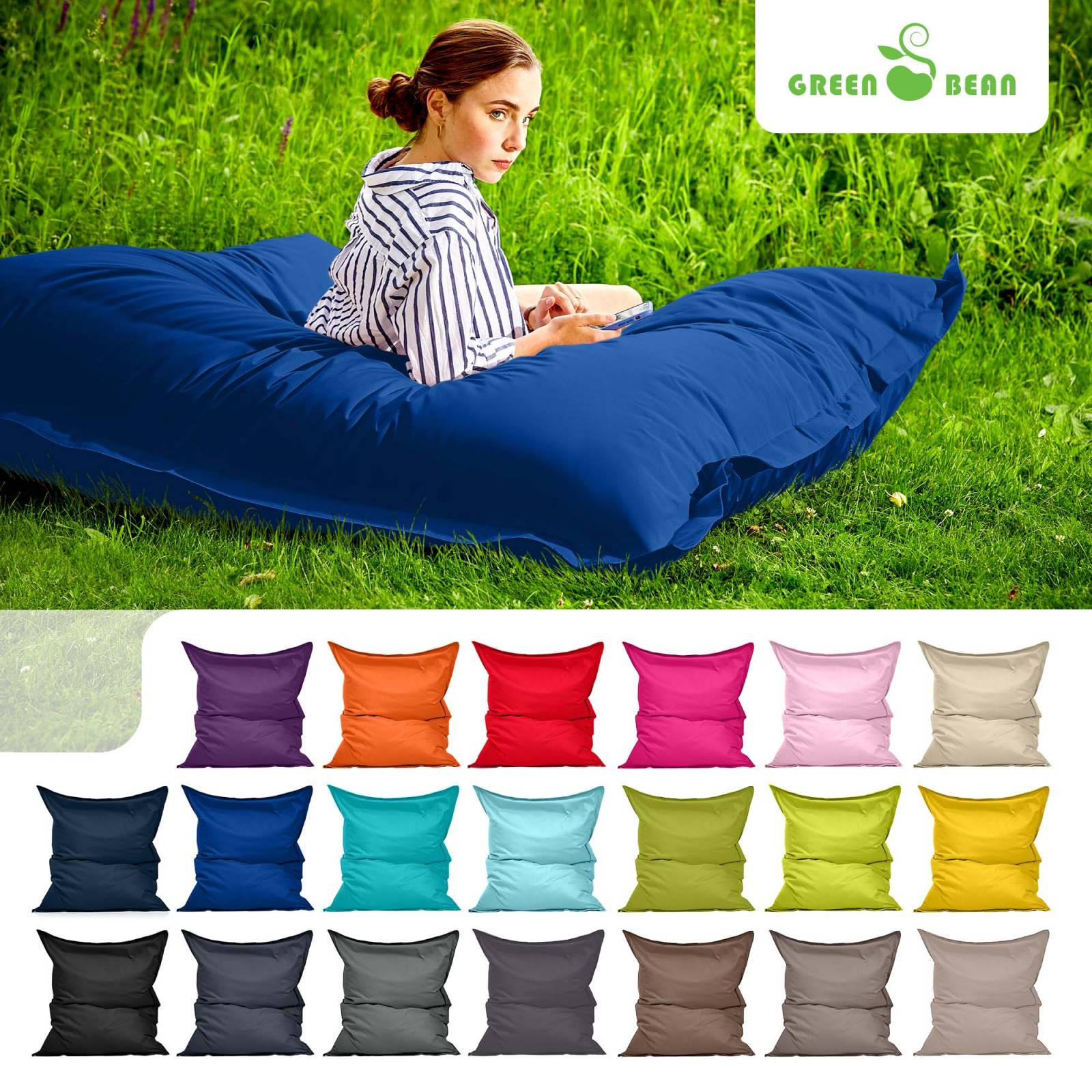 RIESEN-SITZSACK "Square" 120x160cm 270 L - Blau, Textil (120/25/160cm) - Green Bean