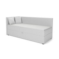BOXBETT NEVY 100/200 in Stoff Grau H4 links - Grau, Holz/Holzwerkstoff (100/200cm) - Deine Möbel 24