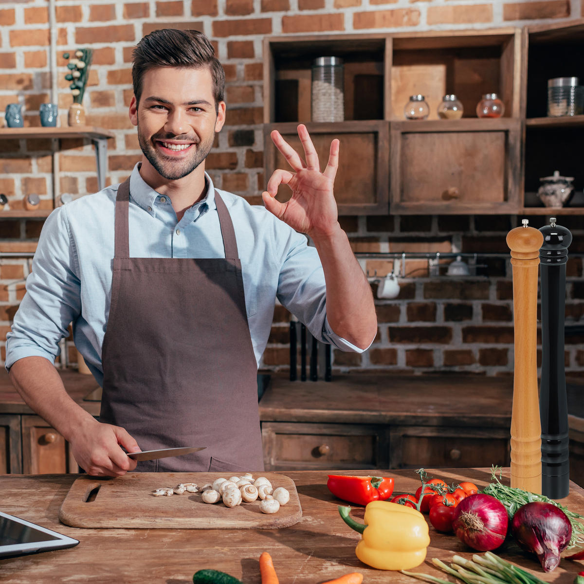 GEWÜRZMÜHLE - Hellbraun, Holz/Keramik (6/51.5/6cm) - Relaxdays