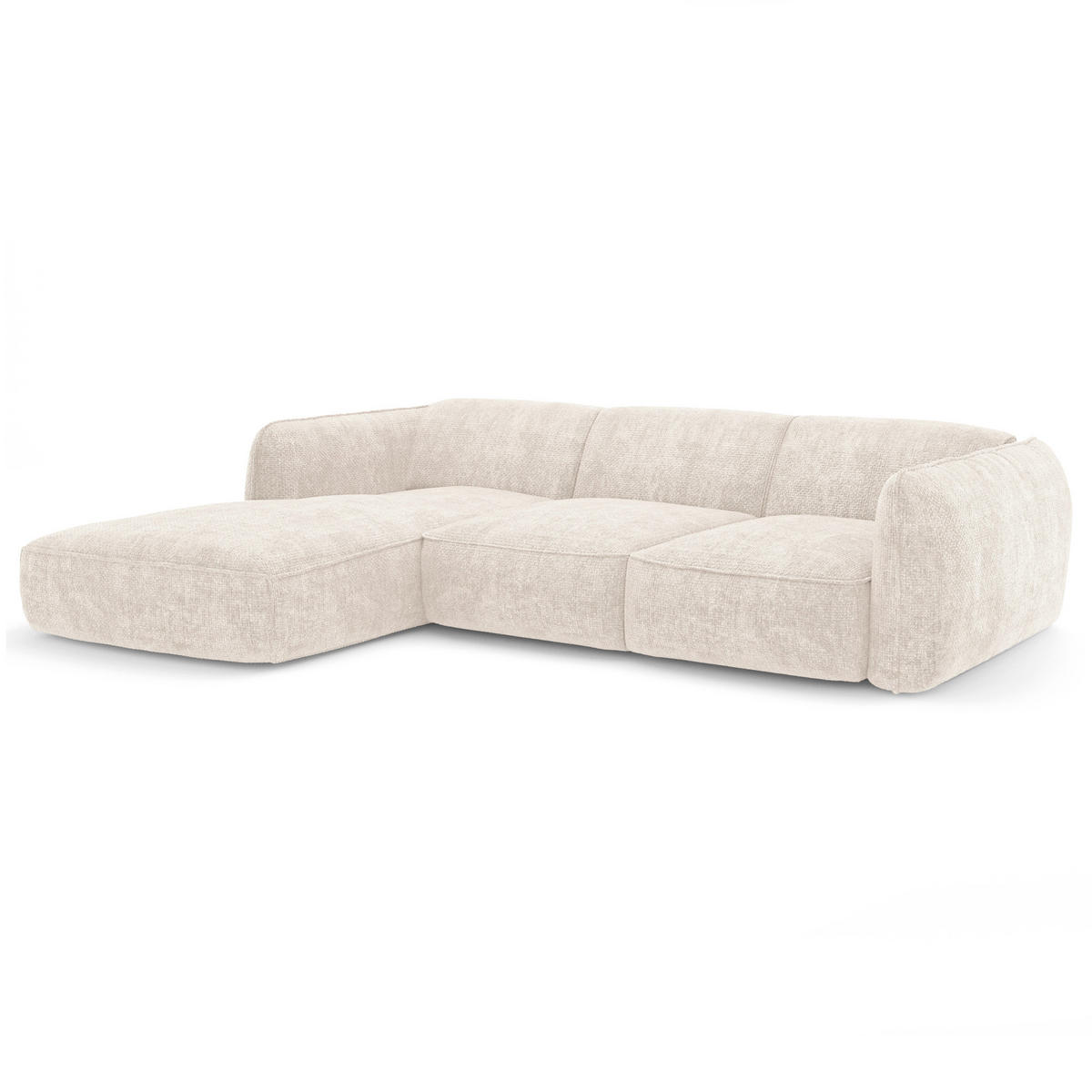 ECKSOFA LINKS Rastervelours Creme 272cm - Creme, Textil (165/272cm) - Sia Home