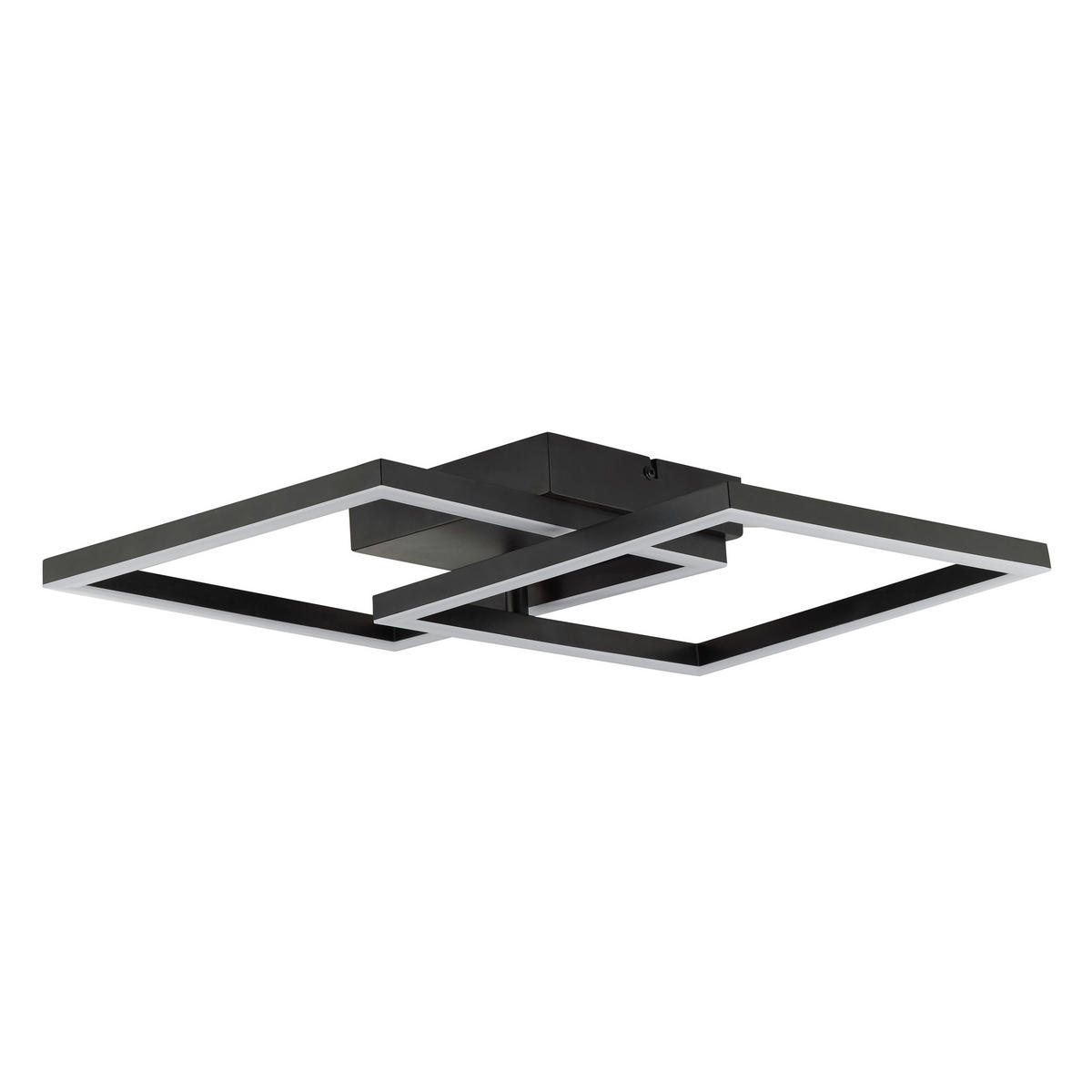 LED DECKENLEUCHTE Kaleo Schwarz 40,5/40,5/8 cm - Schwarz, Metall (40.5/40.5/8cm) - Brilliant